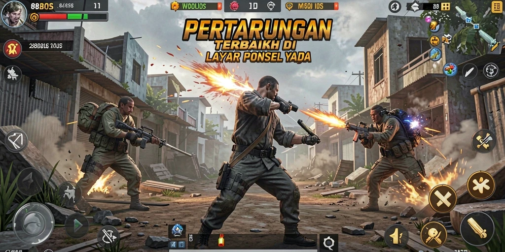 Tampilan gameplay mendebarkan dalam pertarungan 88BOS.