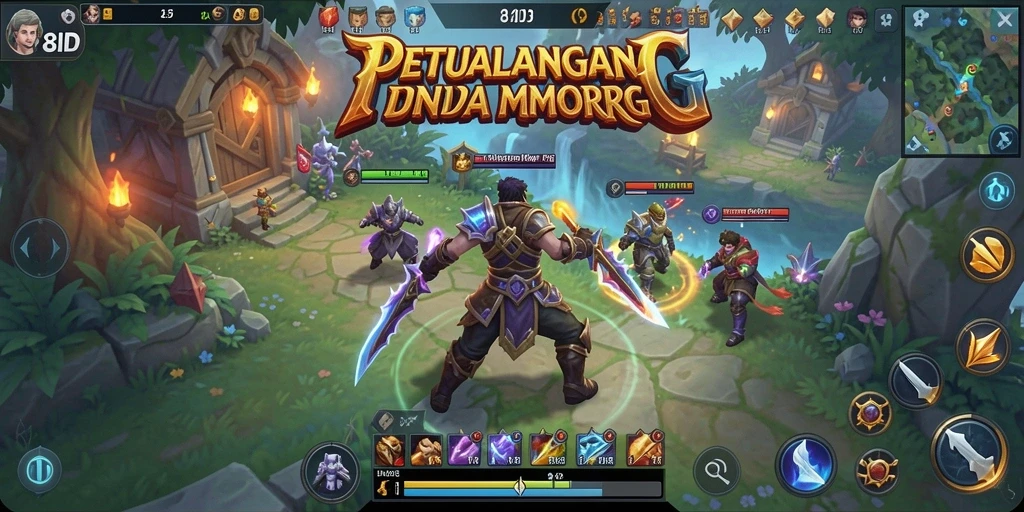 Tampilan gameplay mendebarkan dari petualangan MMORPG di 8ID.