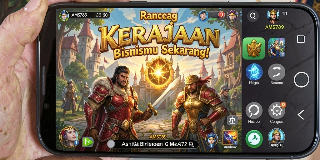 Screenshot utama AMS789 menampilkan gameplay manajemen bisnis yang seru.