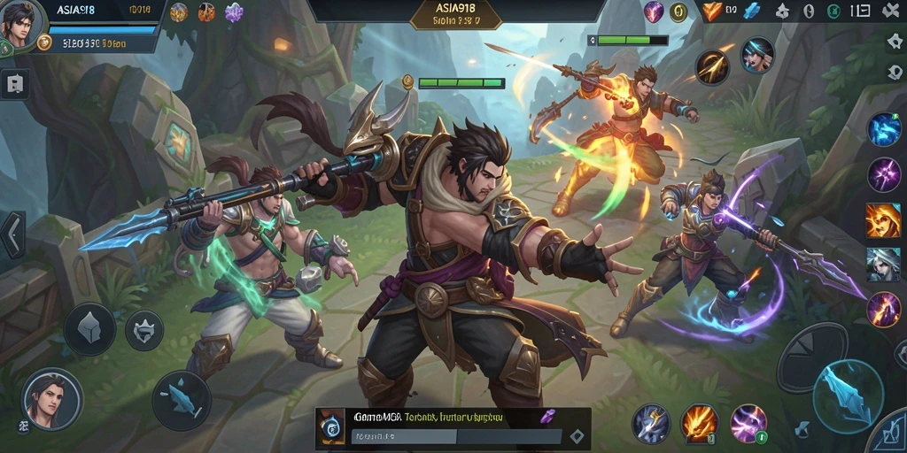 Tampilan gameplay seru di ASIA918 dengan aksi MOBA yang mendebarkan.