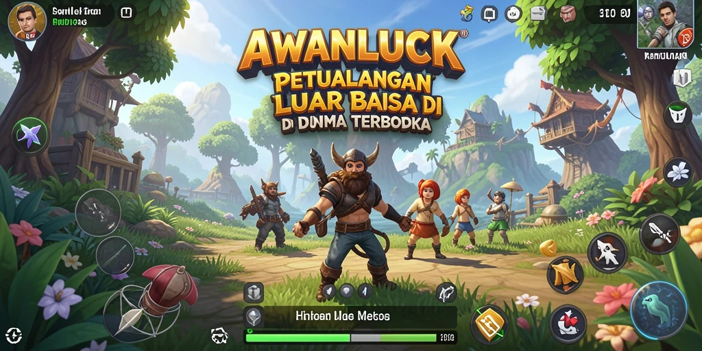 Tampilan gameplay <strong>AWANLUCK</strong> di dunia terbuka yang menakjubkan.