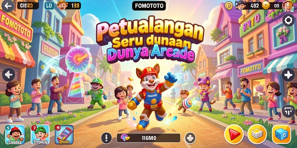 Tangkapan layar gameplay <strong>FOMOTOTO</strong> menampilkan aksi seru dalam permainan Arcade.