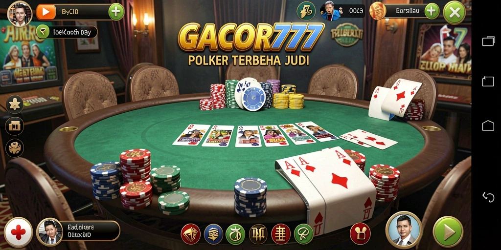 Screenshot GACOR777 menampilkan pemain beraksi dalam permainan Poker yang seru.