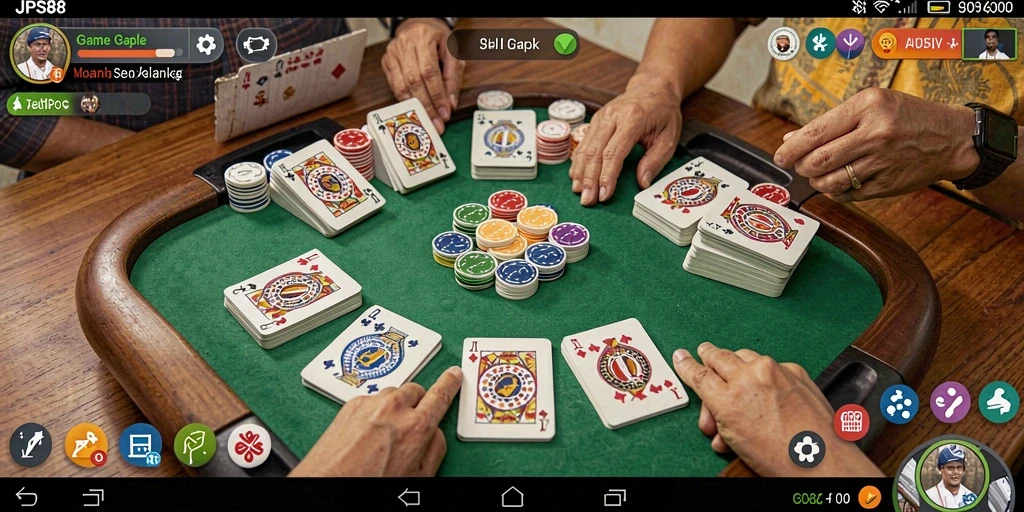 Tampilan menarik dari gameplay JPS88 sambil bermain Gaple.