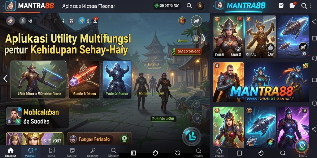 Tampilan antarmuka aplikasi Utility MANTRA88 yang menarik.