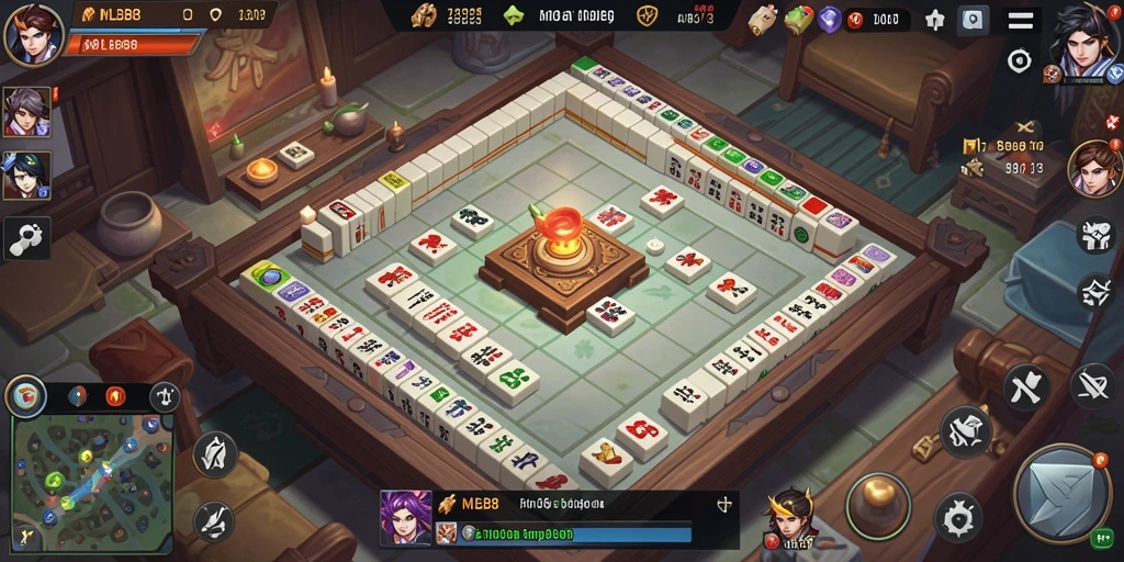 Tampilan gameplay menarik dalam MLBB8 menampilkan serunya bermain Mahjong.
