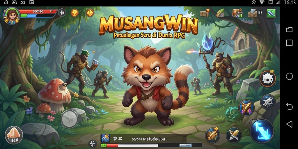 Tampilan gameplay <strong>MUSANGWIN</strong> yang penuh aksi dan petualangan RPG.