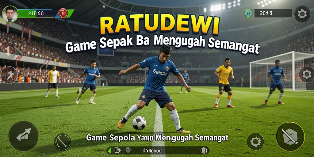 Tampilan menarik dari gameplay sepak bola yang seru di RATUDEWI.