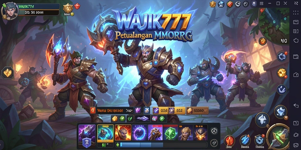 Screenshot WAJIK777 memperlihatkan pertarungan epik dalam dunia MMORPG.