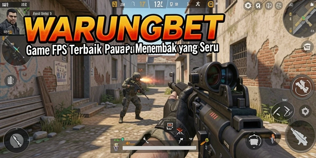 Tangkapan layar utama WARUNGBET menunjukkan aksi seru dalam gameplay FPS.